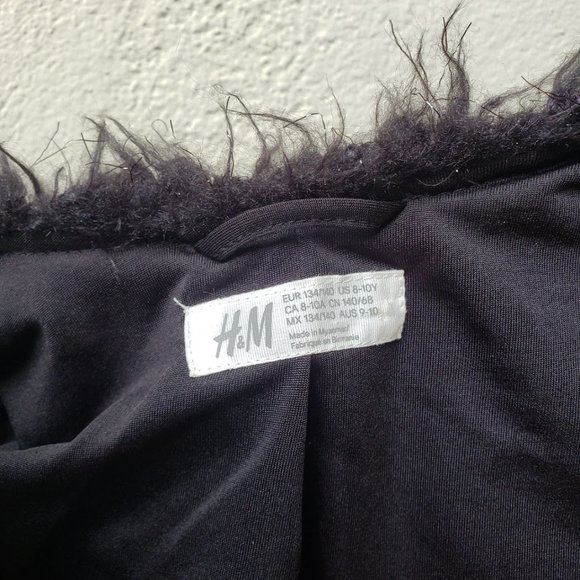 H&M Black Faux Fur Girl's Jacket | 8-10 - Picture 6 of 8